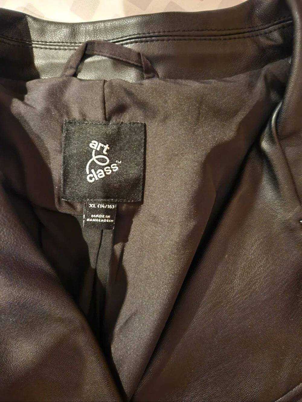 art class Black Faux Leather Moto Jacket with Silver Zippers- Never Worn